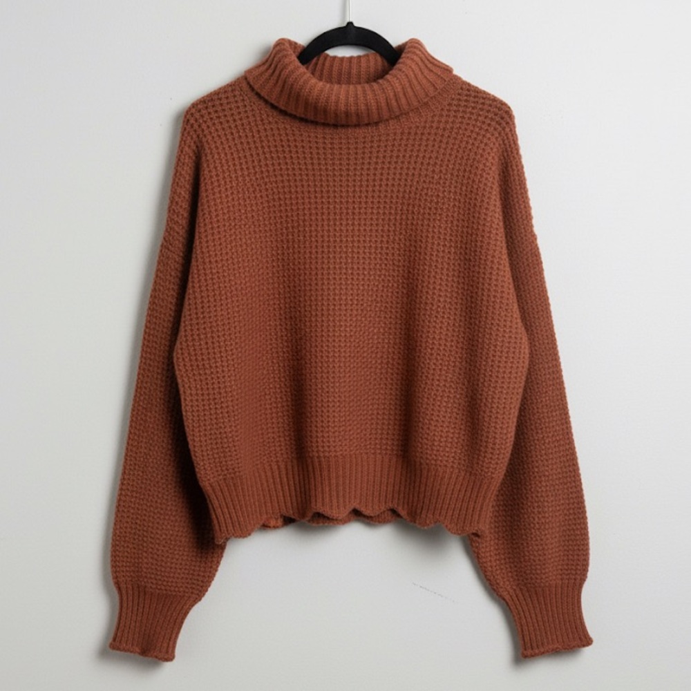 FAVLUX Rust Turtleneck Sweater